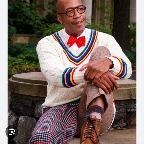 Adult Croquet Stripe Cable-Knit Sweater from Rowing Blazers × Target new - Picture 4 of 11